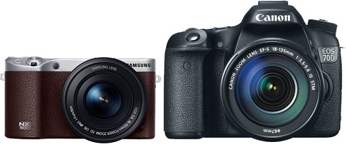So sánh Samsung NX500 và Canon 70D