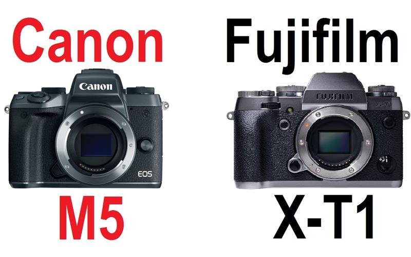 So sánh máy ảnh Fujifilm X-T1 và máy ảnh Canon EOS M5