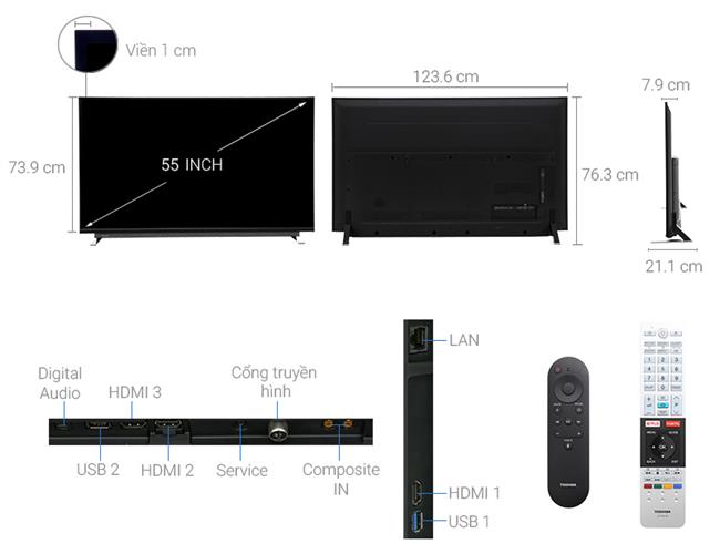 TIVI TOSHIBA 55U7750 ( Smart Tivi, 4k Ultra HD, 55 inch)