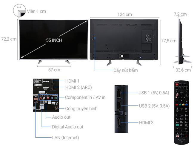 Tivi Panasonic TH-55ES630V (Smart Tivi, Full HD , 55 icnh)