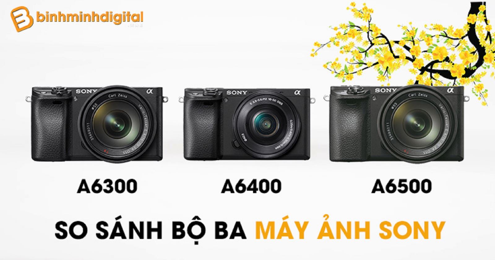 So sánh bộ ba máy ảnh Sony A6400 vs Sony A6300 vs Sony A6500