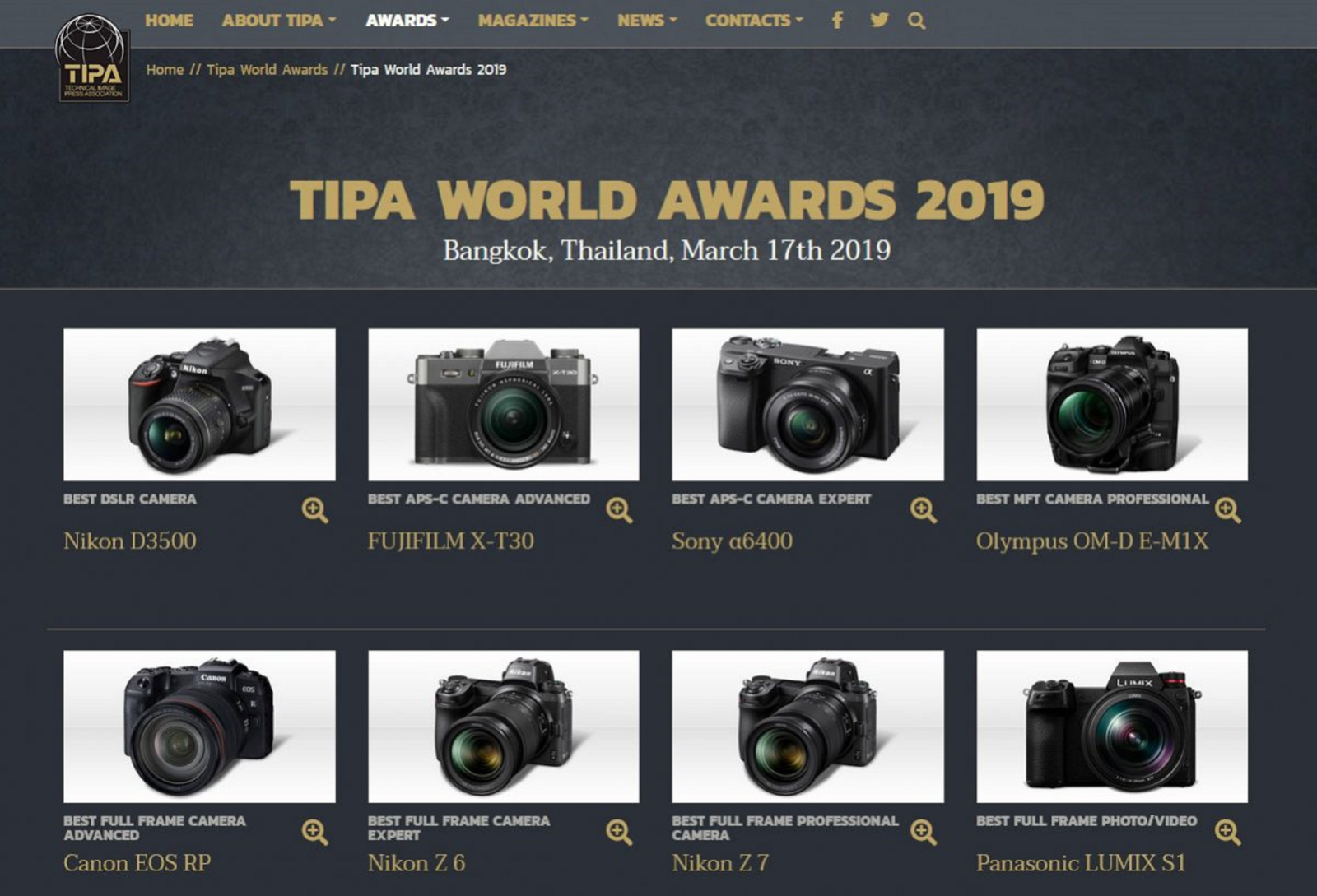 Danh sách máy ảnh xuất sắc nhất năm 2019 do TIPA bình chọn