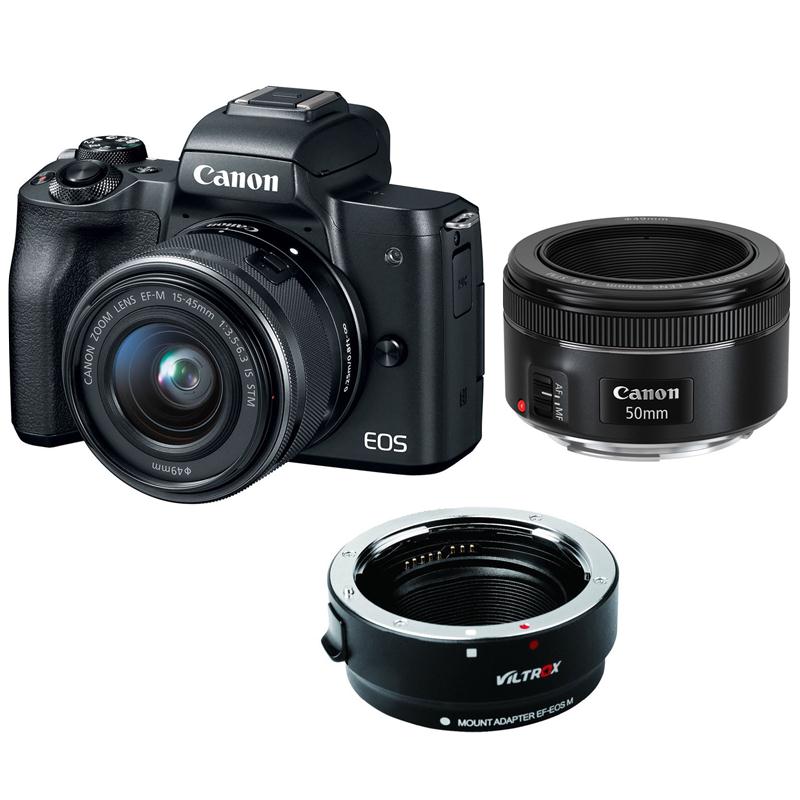 Camera Canon EOS M50 Mark II (black) Kit + Bag + Memory card |  Photosynthesis